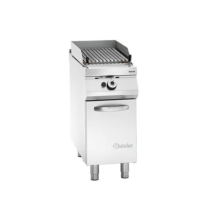 Lavasteengrill Bartscher gas, CNS, PO, staand, 40(b)x90(h)x90(d), 12kW