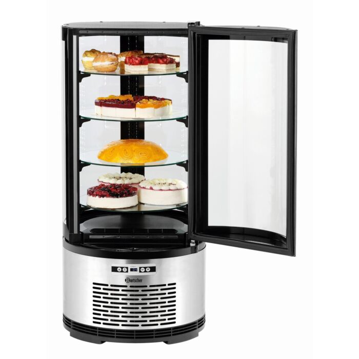 Gebaksvitrine Bartscher, 4 legplaten, RVS, 100L, 50Øx107(h), 230V/230W