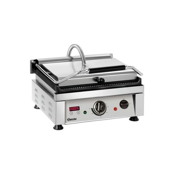 Contactgrill Bartscher, enkel, geribbeld/geribbeld,   40(b)x29(h)x49(d), 230V/2500W