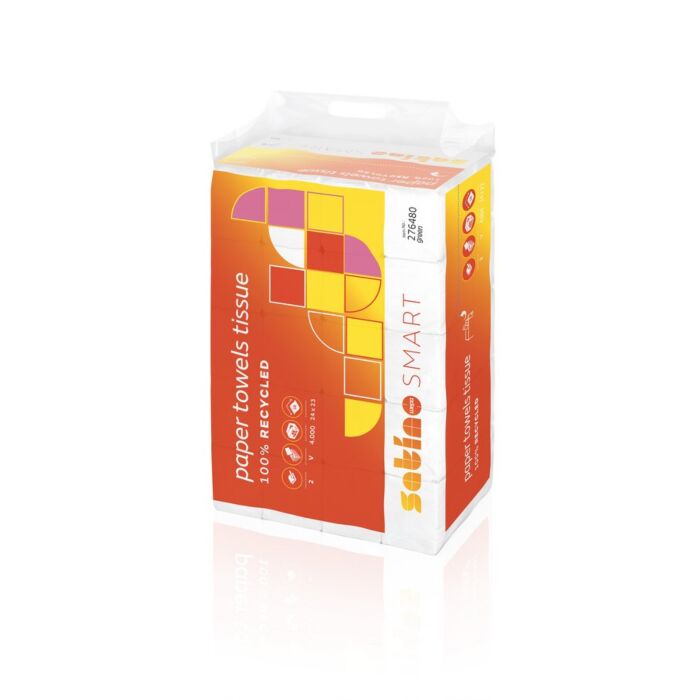 Handdoek Satino PT3 V-vouw tissue groen 2-laags 24x23cm