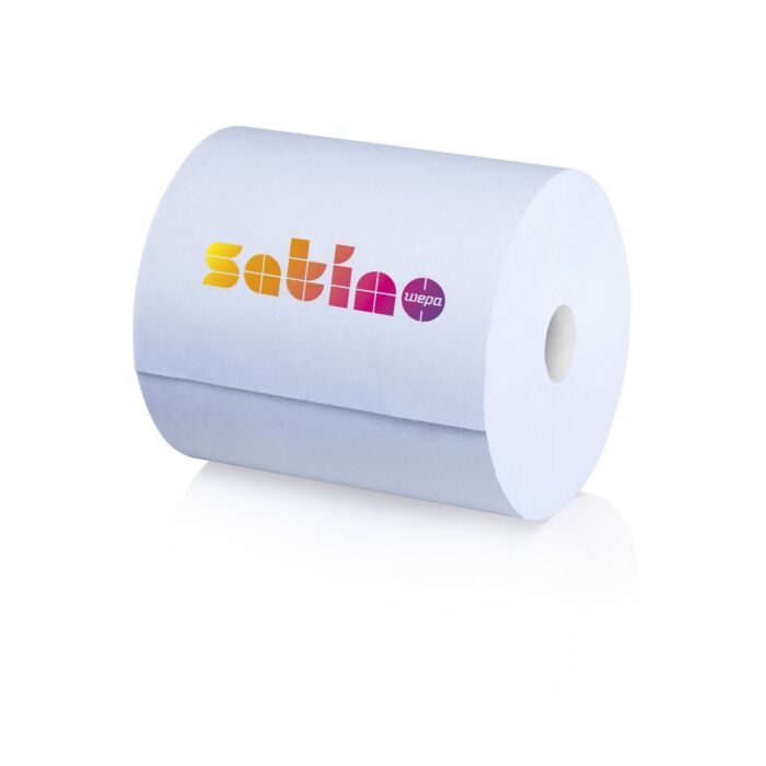 Poetsrol Satino CR1 23cmx350mtr 2lgs blauw 305260