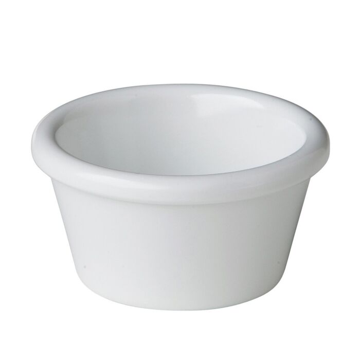 Ramekin met ribbel wit 70 ml, doos van 12 stuks