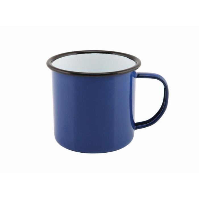 Emaille mok blauw 360 ml, doos van 12 stuks