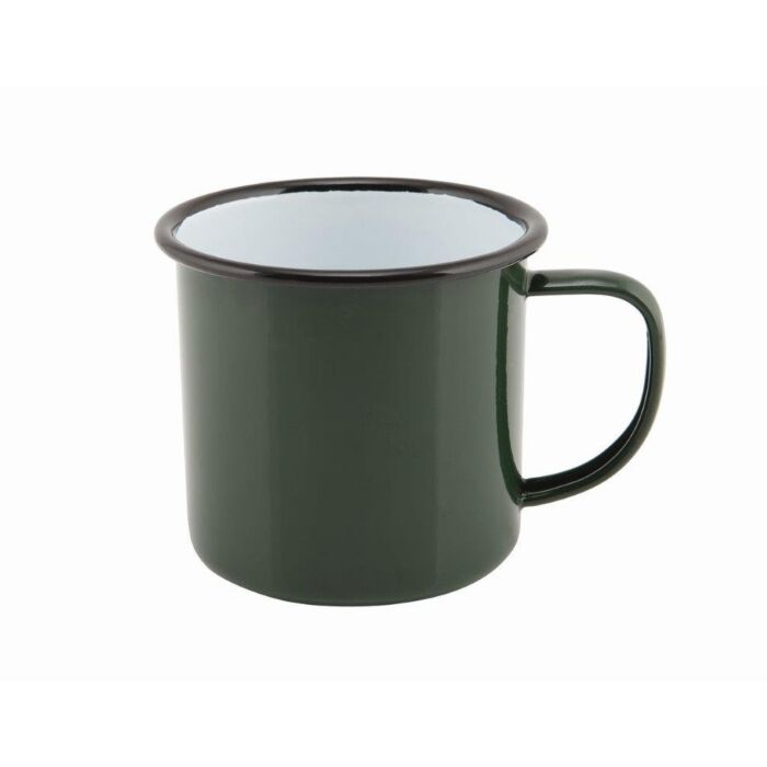 Emaille mok groen 360 ml, doos van 12 stuks