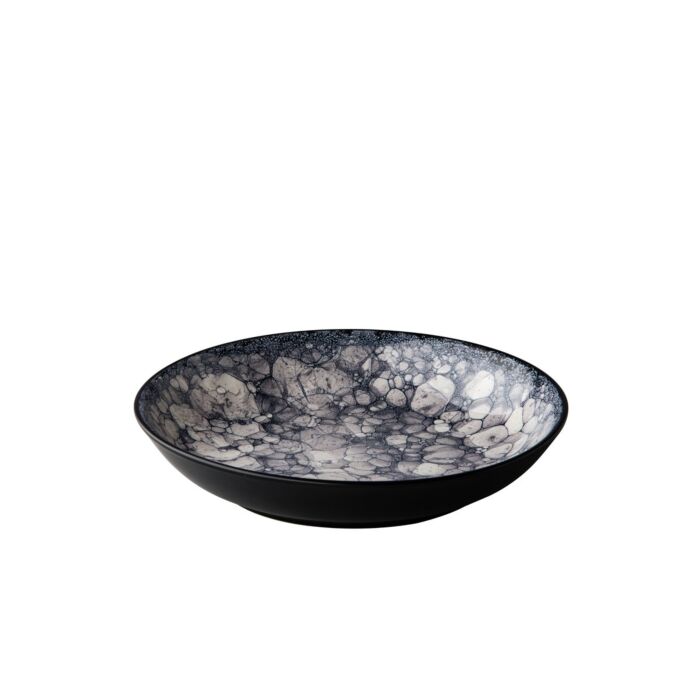 Diep bord Bubble zwart 21 cm, doos van 6 stuks