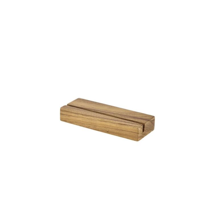 Acacia hout menu houder 20 x 3,2 x 7,5cm, doos van 1 stuks