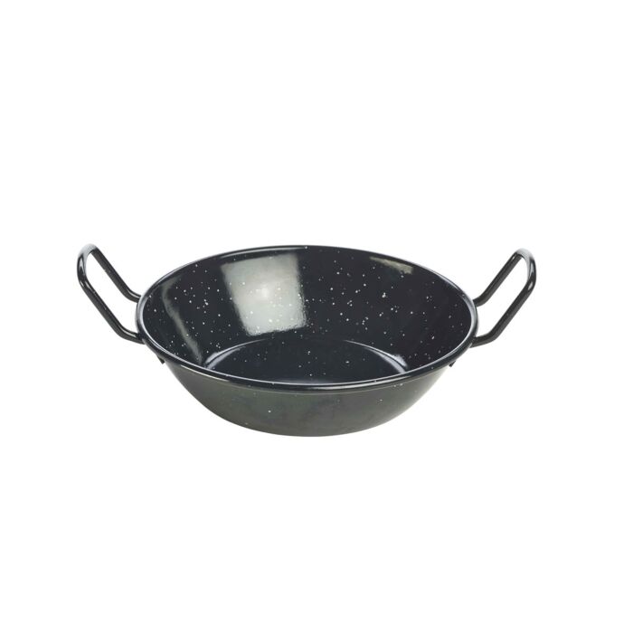 Emaille wokpan zwart 18 cm 780ml, doos van 6 stuks
