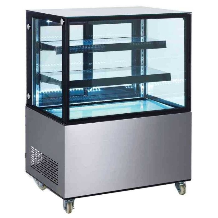 Gebaksvitrine Saro, 2 glasplaten, RVS, 270L, 92(b)x127(h)x68(d), 230V/480W