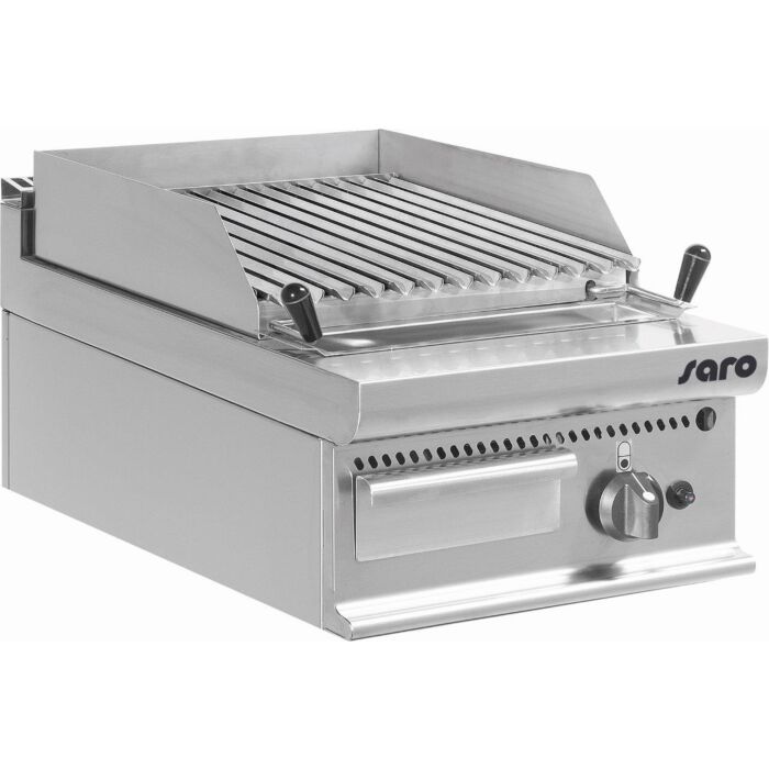 Lavasteengrill Saro gas, RVS, PO, tafelmodel, 40(b)x27(h)x70(d), 8kW