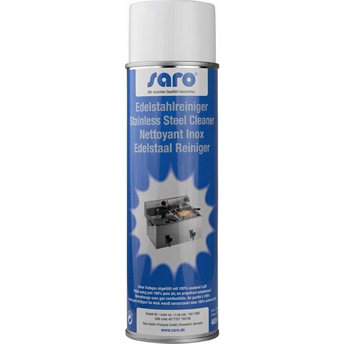 Reiniger spray RVS Saro, voor: Gepolijst edelstaal, chroom, koper en aluminium