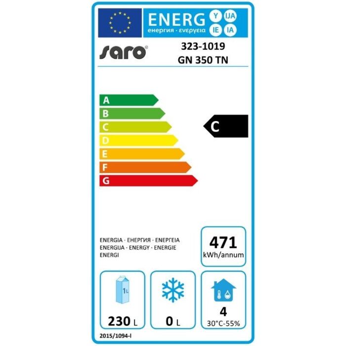 Koelkast Saro, Extra small, 350L, 48(b)x201(h)x70(d), 230V/300W