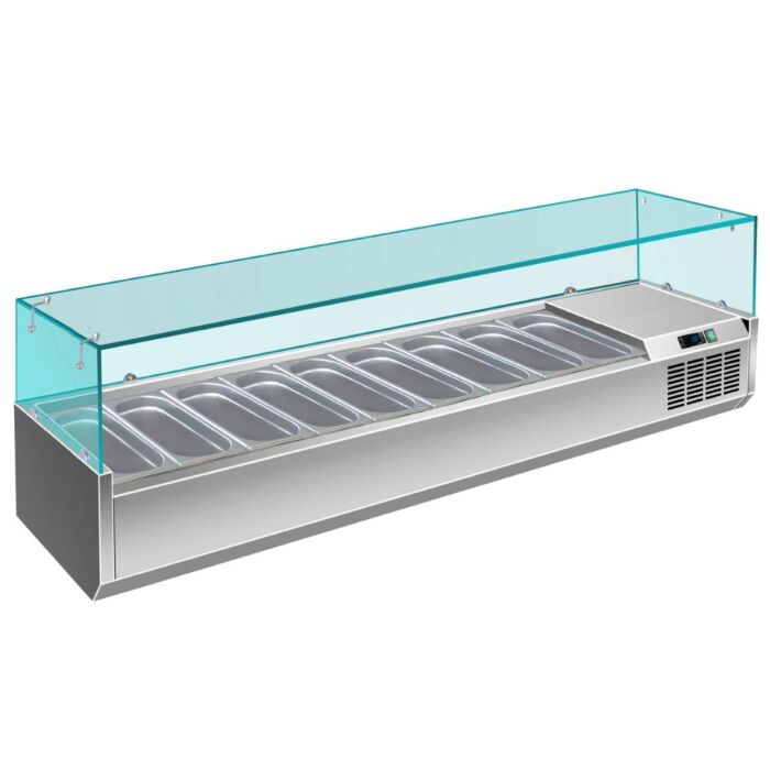 Opzetkoelvitrine Saro, 9x1/3GN, 200(b), 230V/200W