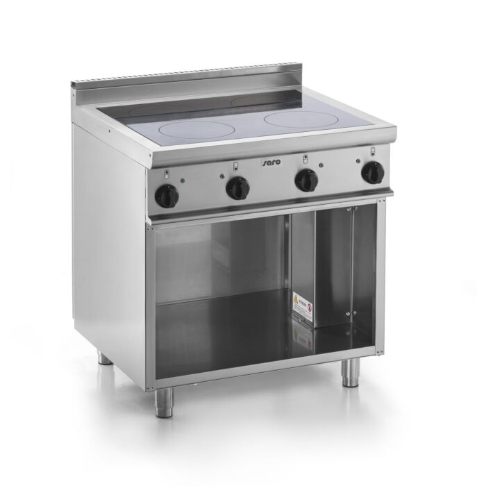 Saro Inductie fornuis met open onderstel model E7/CUI4BAL, 80(B)x70(D)x85(H)cm, 400V/14000W