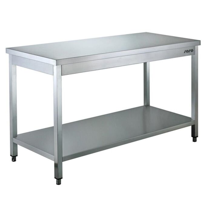 RVS Werktafel Saro, zelfmontage, met onderblad, 180(B)x70(D)x85(H)cm