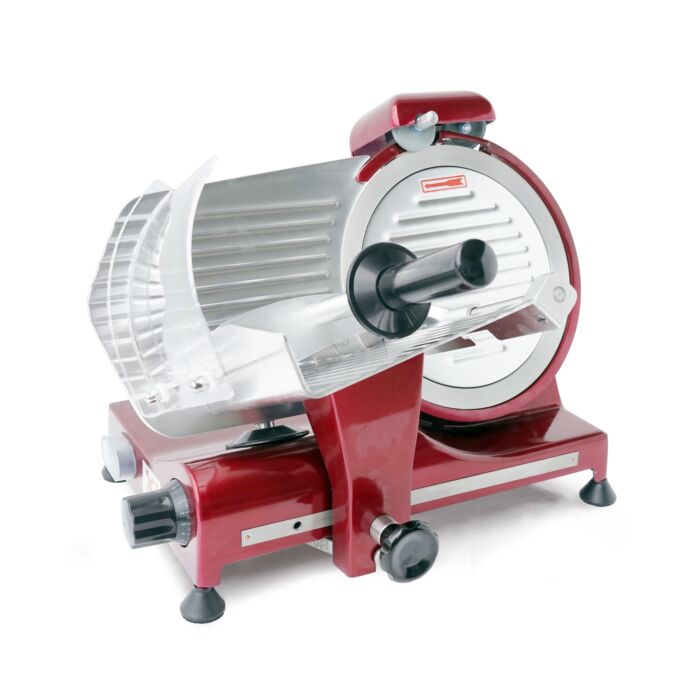 Hendi Snijmachine Profi Line 250 rode uitvoering, Aluminium;RVS, Rood, 42(b)x48,5(d)x39,5(h)cm, 210086