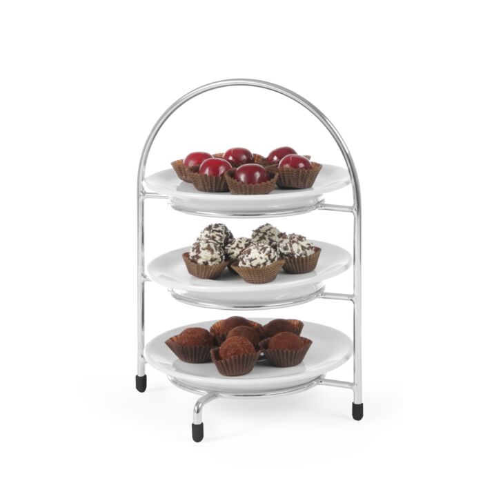 Hendi Serveerstandaard voor borden, Verchroomd, Zilver, 20(b)x29(d)x44(h)cm, 425473