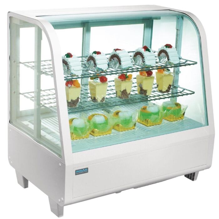 Koelvitrine Polar, 2 roosters, wit, 100L, 68(b)x68(h)x45(d), 230V/160W