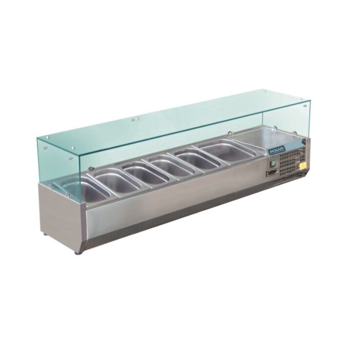 Opzetkoelvitrine Polar, 5x1/3GN+1x1/2GN, 120 cm(b), 230V/450W