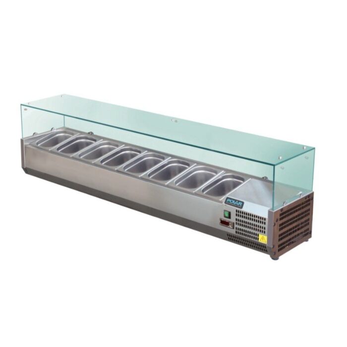 Opzetkoelvitrine Polar, 8x1/3GN, 180 cm(b), 230V/450W
