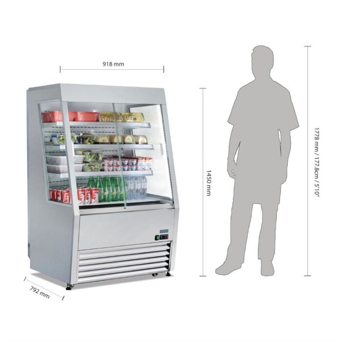 Polar G-serie multideck koelvitrine, 91,8(b)x79,2x(d)145(h)cm, 230V/1300W