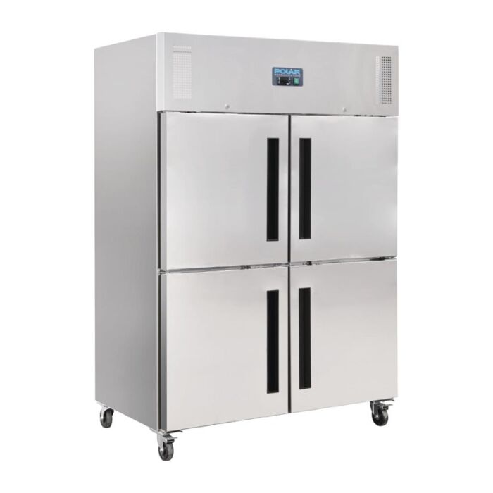 Polar G-serie Gastro 2-deurs vriezer met gedeelde deuren 1200L, 201(h) x 134(b) x 80(d)cm, 230V