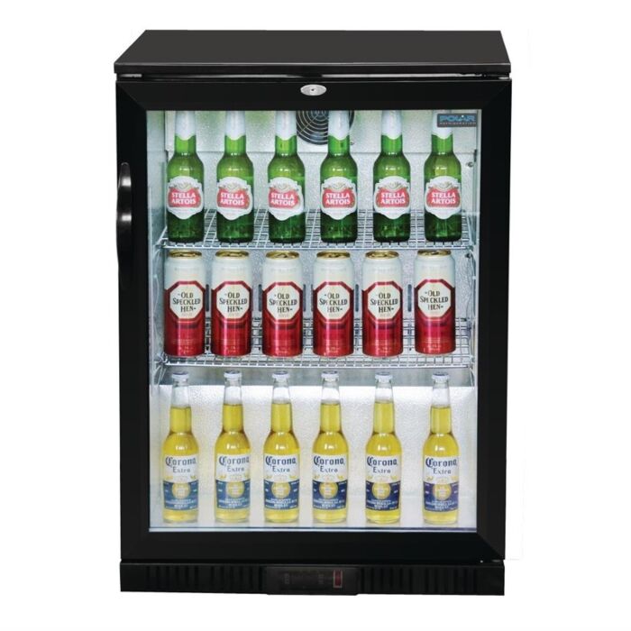 Polar G-serie barkoeling met klapdeur zwart 138L, 90(h) x 60(b) x 52(d)cm, 230V/180W