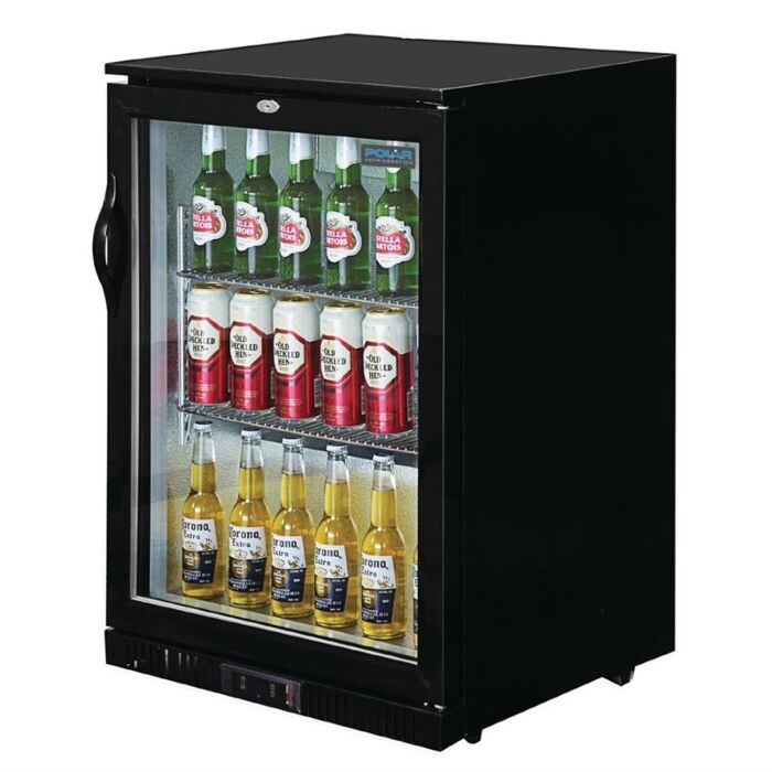 Polar G-serie barkoeling met klapdeur zwart 138L, 90(h) x 60(b) x 52(d)cm, 230V/180W