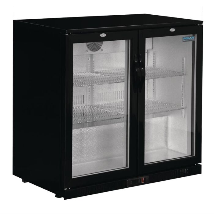 Polar G-serie 2-deurs barkoeling met klapdeuren zwart 208L, 90(h) x 90(b) x 52(d)cm, 230V/230W