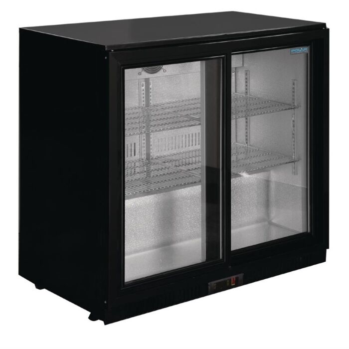 Polar G-serie 2-deurs barkoeling met schuifdeuren zwart 208L, 90(h) x 90(b) x 52(d)cm, 230V/230W