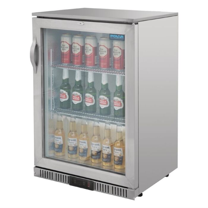 Polar G-serie barkoeling met klapdeur RVS 138L, 90(h) x 60(b) x 52(d)cm, 230V/180W