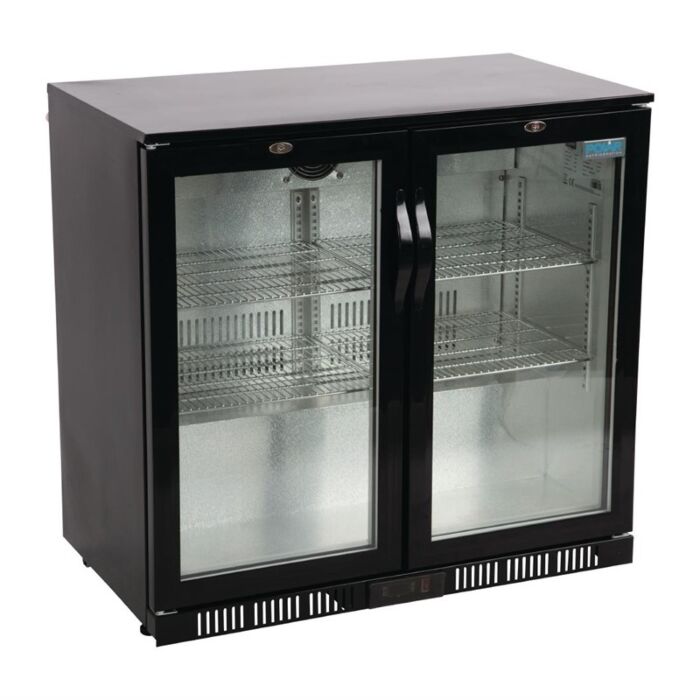 Polar G-serie 2-deurs barkoeling met klapdeuren zwart 198L, 85(h) x 90(b) x 52(d)cm, 230V/230W