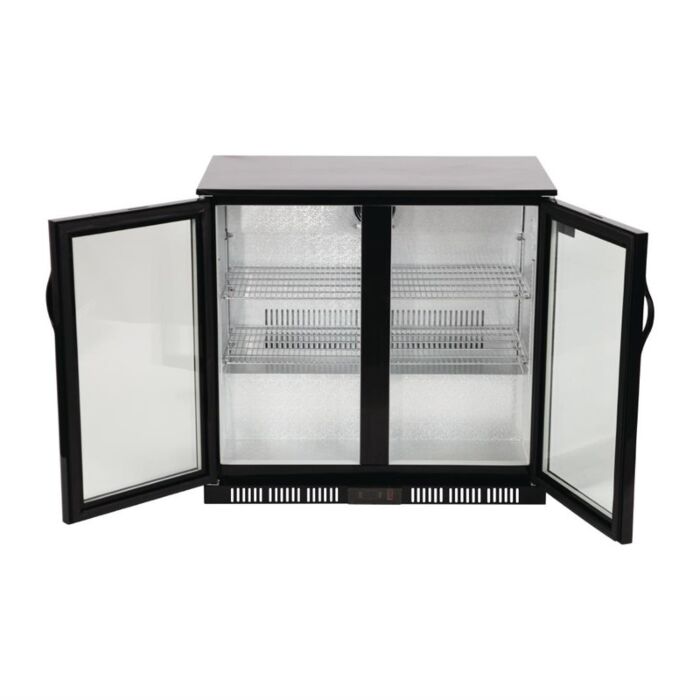 Polar G-serie 2-deurs barkoeling met klapdeuren zwart 198L, 85(h) x 90(b) x 52(d)cm, 230V/230W