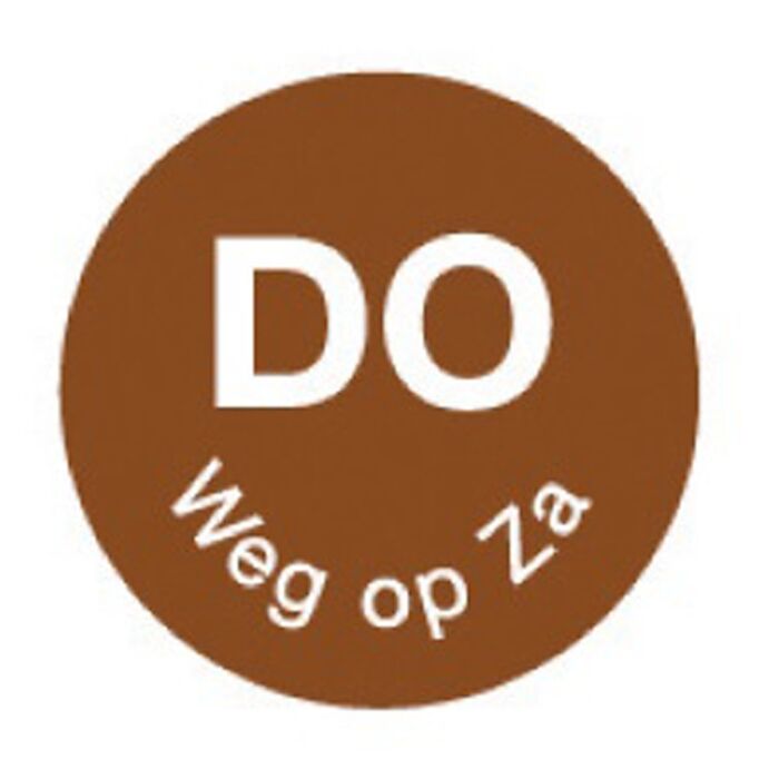 Perm. sticker 'do weg op za' 19 mm 1000/rol, doos van 12 stuks