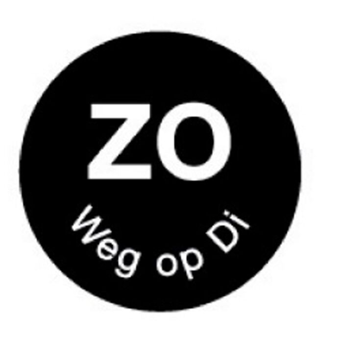 Perm. sticker 'zo weg op di' 19 mm 1000/rol, doos van 12 stuks