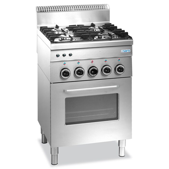 SARO Gasfornuis + Oven + Grill 4 Branders 600 Line Model G4SF6