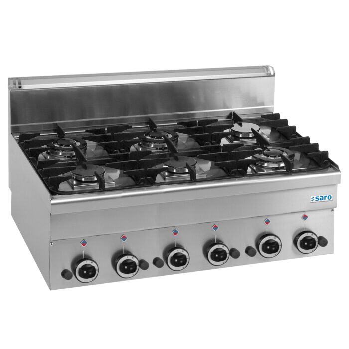 SARO Gasfornuis 6 Branders Tafelmodel 600 Line Model G6S6