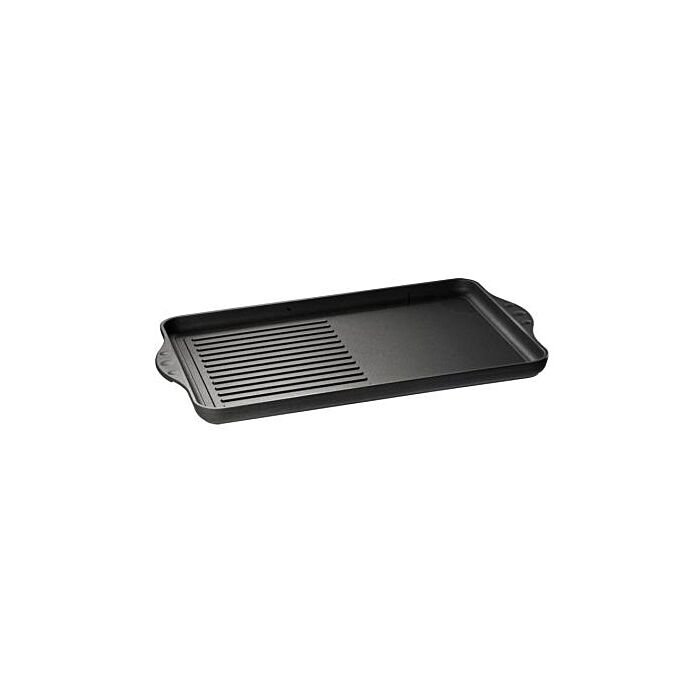 Eurolux Premium Grillplaat 43 x 28 x 2,5 cm, half geribbeld