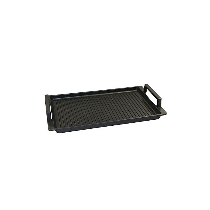 Eurolux Premium Grillplaat met roestvrijstalen handvatten 41 x 24 x 2,5 cm, geribbeld