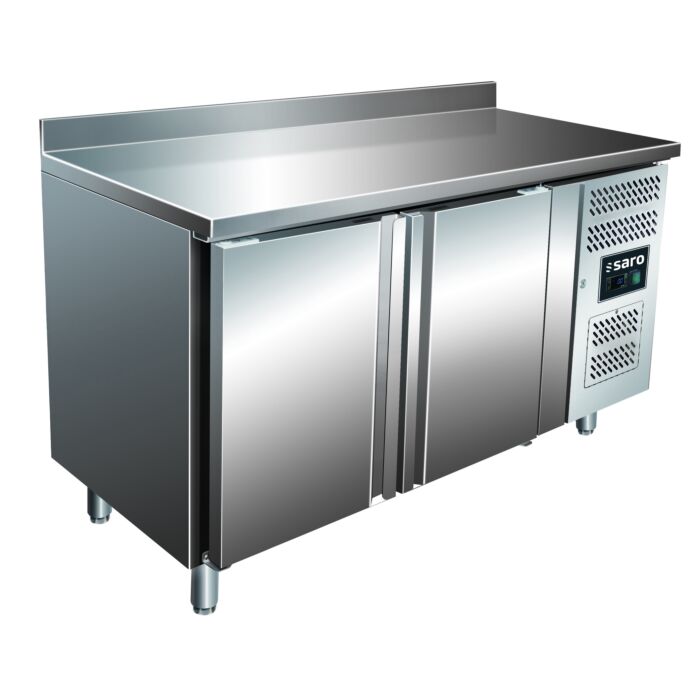 SARO koeltafel met 2 deuren en opstaande rand, model SNACK 2200 TN