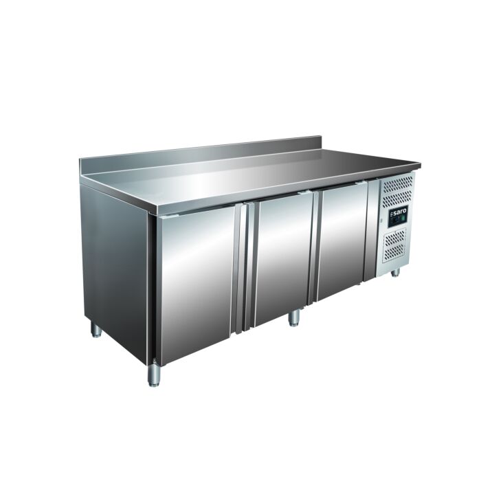 SARO koeltafel met 3 deuren en opstaande rand, model SNACK 3200 TN