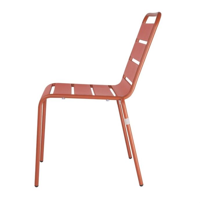 Bolero terracotta gelateerde stalen zijstoelen (4 stuks)
