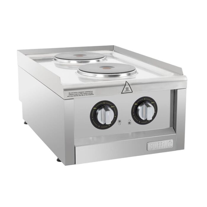 Buffalo 600-Serie Elektrische Kookplaat Met 2 Kookzones