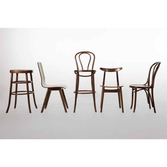 Fameg buighouten bistrostoelen walnootkleur (2 stuks)