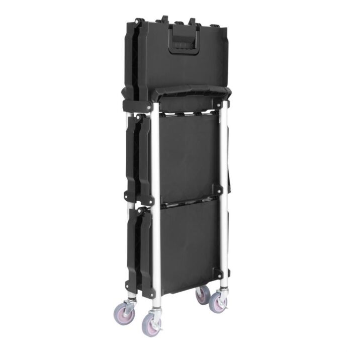 Vogue 3-Laags Opvouwbare Trolley Zwart Klein