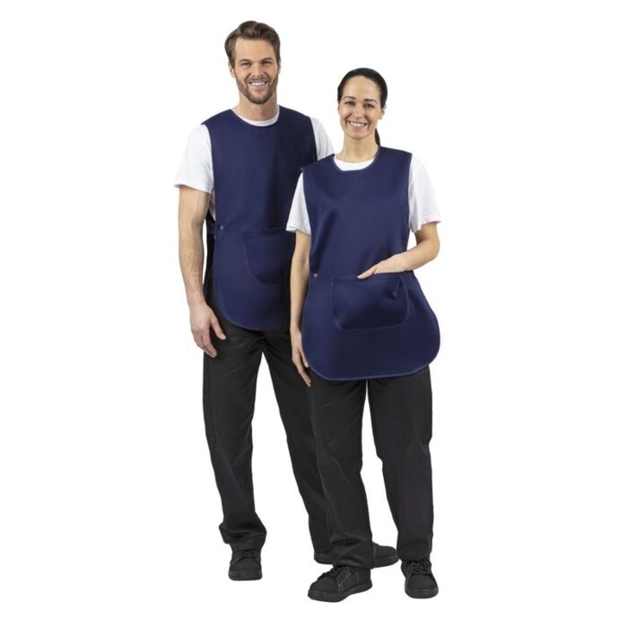 Whites overgooierschort met zak navy blue