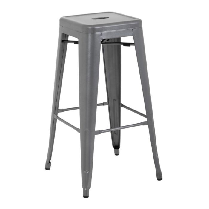 Bolero Bistro stalen barkruk grijs (4 stuks)