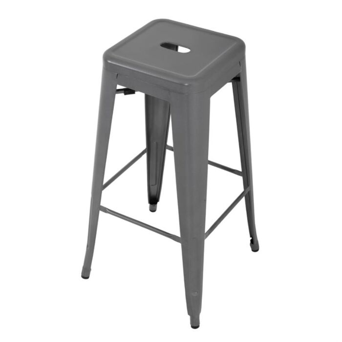 Bolero Bistro stalen barkruk grijs (4 stuks)