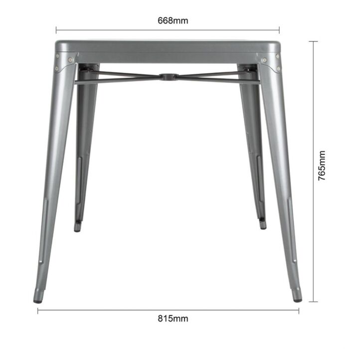 Bolero Bistro vierkante tafel grijs 66cm