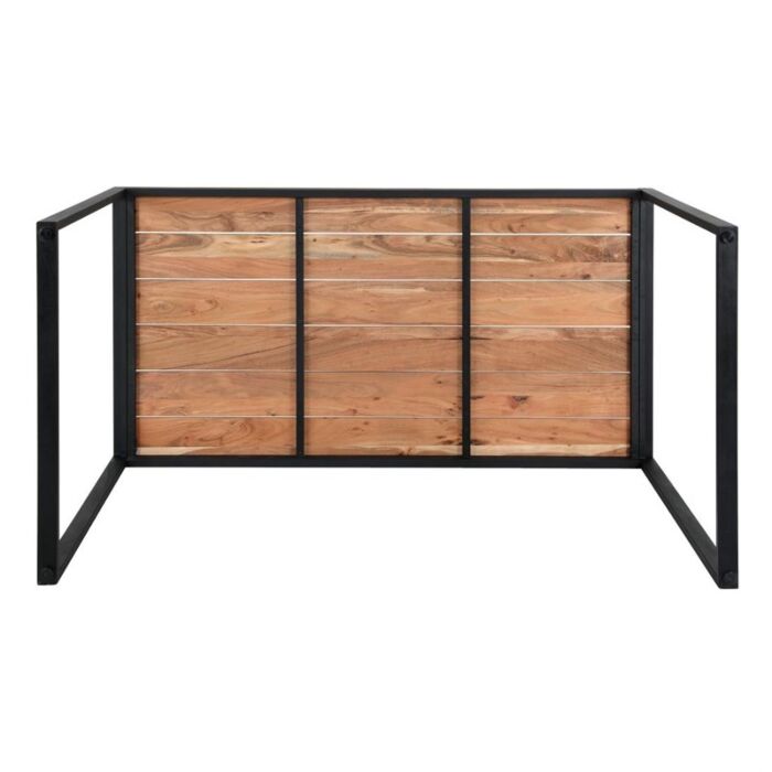 Bolero Industriële Bartafel Van Staal En Acacia, 1800x900mm