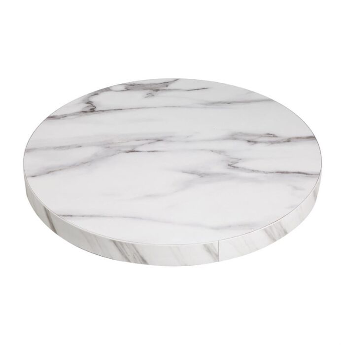 Bolero, voorgeboord rond tafelblad met marmereffect, 600 mm